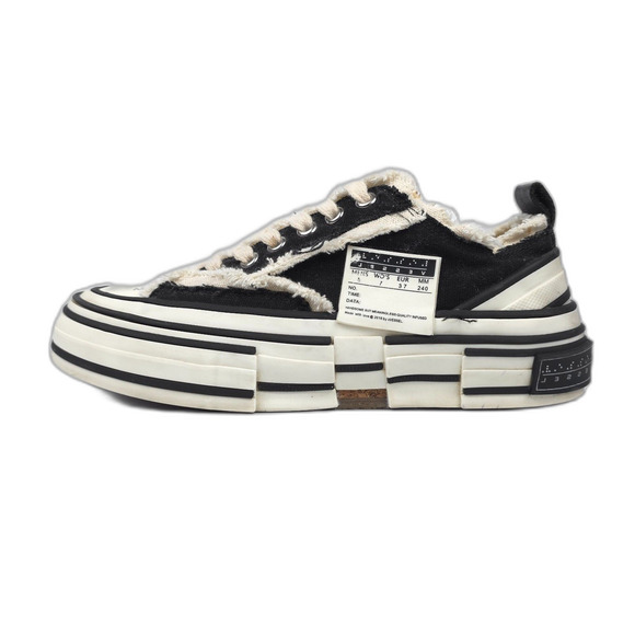 VESSEL x Yohji Yamamoto Patchwork Platform Low Sneakers Black Skate Y2k Grunge 7 - Picture 1 of 10